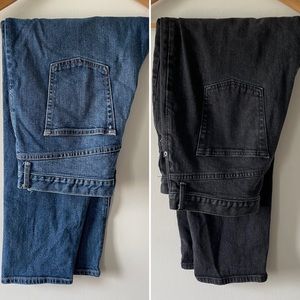 Two pairs GAP high rise mom jean size 32